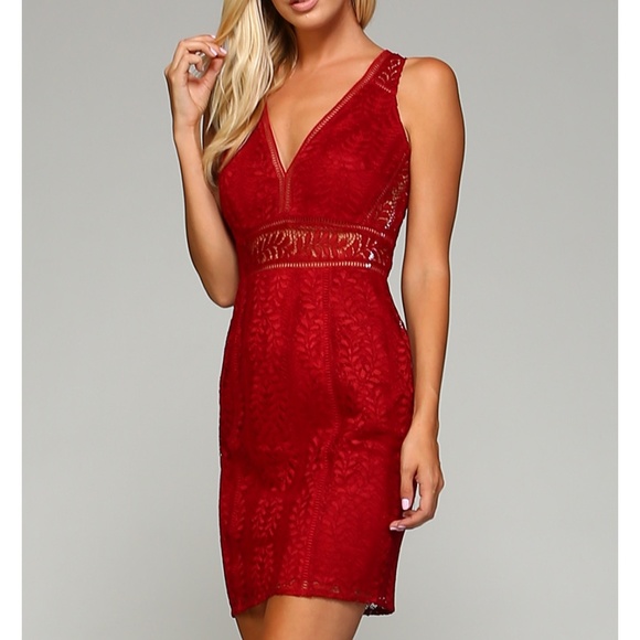 minuet Dresses & Skirts - Short Burgundy Lace Dress NWT party dress